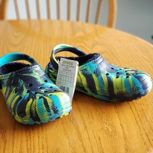 Crocs kids marbled fur lined